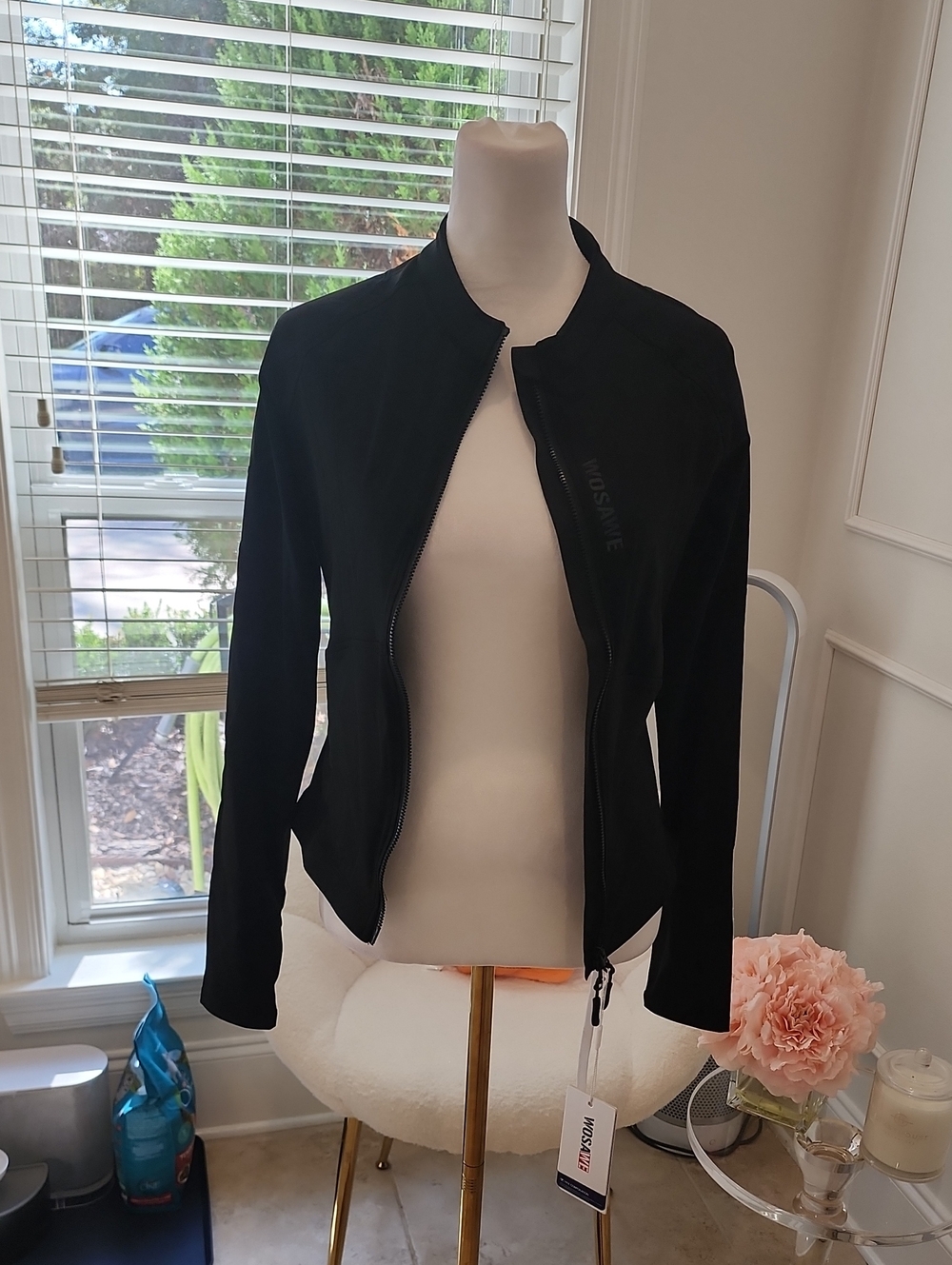 Black Women's Suede-Look Zip Jacket by MOSSIMO